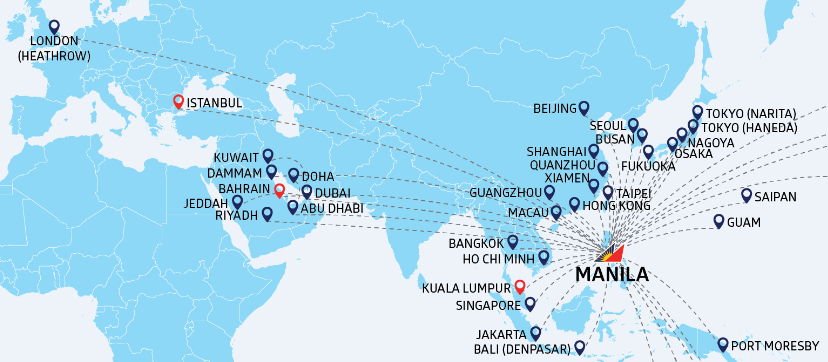 Philippine airlines international routes